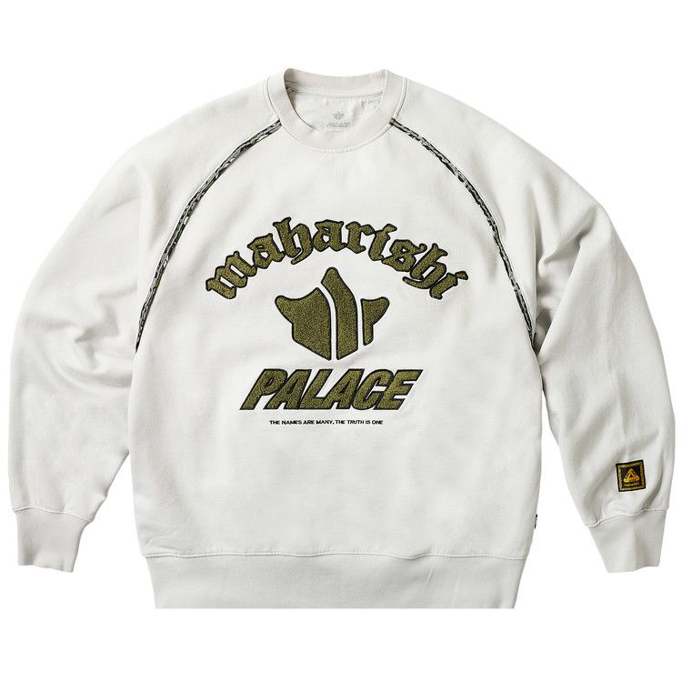 Свитер Palace x Maharishi Temple Script Crew, Stone White 
Свитер Palace x Maharishi Temple Script Crew, Stone White