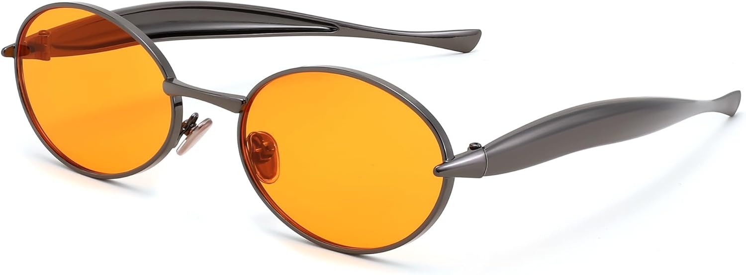 Солнцезащитные очки FEISEDY Retro Oval для женщин и мужчин - массивная металлическая оправа золотистого цвета, защита от УФ-излучения UV400, подходят для вождения и повседневного ношения, артикул B0312, Gun/Orange
Солнцезащитные очки FEISEDY Retro Oval для женщин и мужчин - массивная металлическая оправа золотистого цвета, защита от УФ-излучения UV400, подходят для вождения и повседневного ношения, артикул B0312, Gun/Orange