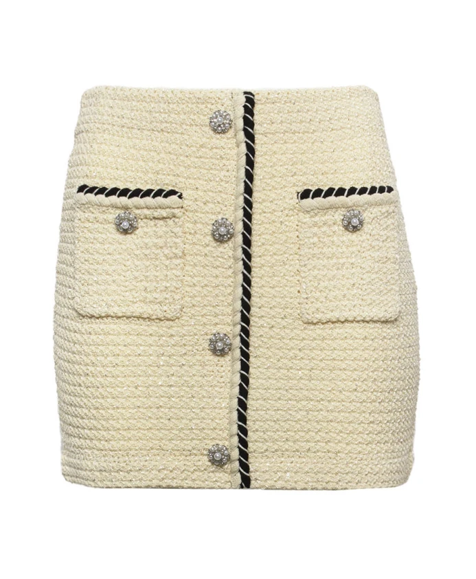 Трикотажная юбка R с плетеной отделкой Self Portrait, бежевый
Трикотажная юбка R с плетеной отделкой Self Portrait, бежевый