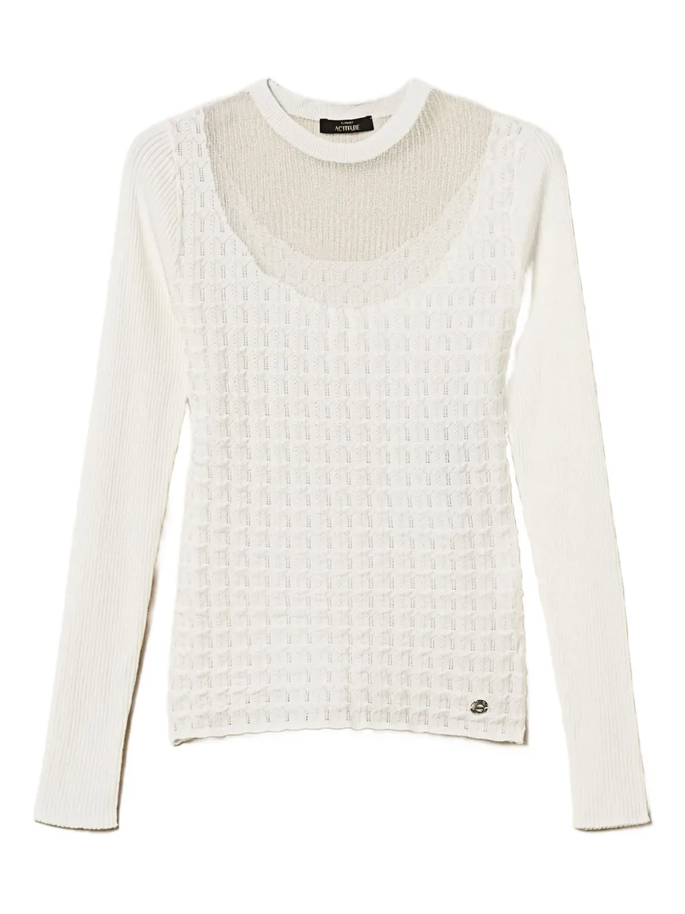 Полупрозрачный свитер Twinset, белый
Полупрозрачный свитер Twinset, белый