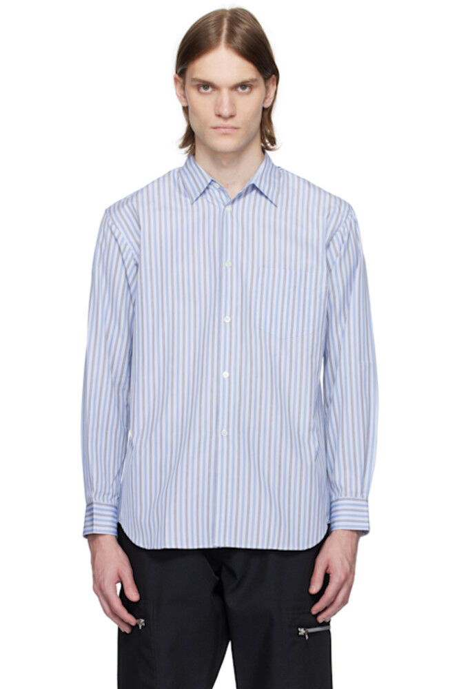 Рубашка из полосатого хлопкового поплина, окрашенного в синюю пряжу Comme des Garçons Shirt
Рубашка из полосатого хлопкового поплина, окрашенного в синюю пряжу Comme des Garçons Shirt