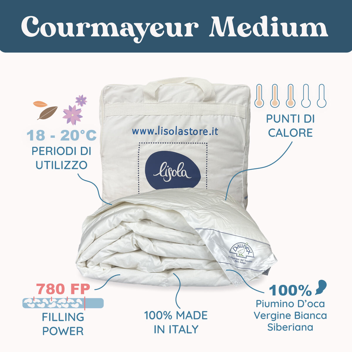 Пуховое одеяло Daunex Courmayeur среднего размера в сибирском стиле Lisola by Daunex, 155 x 200 (односпальный)
Пуховое одеяло Daunex Courmayeur среднего размера в сибирском стиле Lisola by Daunex, 155 x 200 (односпальный)
