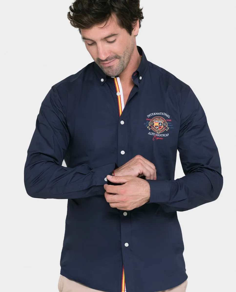 Классическая мужская рубашка гладкая темно-синего цвета Valecuatro, темно-синий
Классическая мужская рубашка гладкая темно-синего цвета Valecuatro, темно-синий