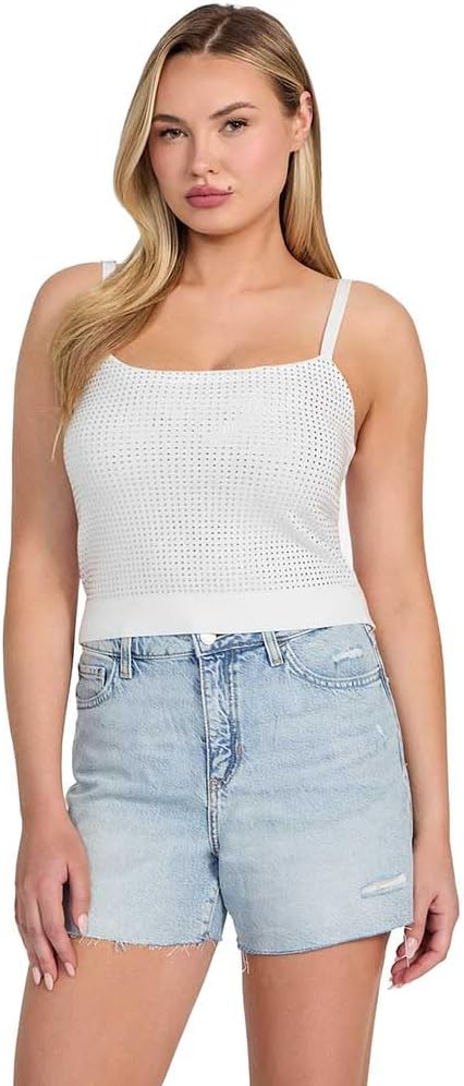 GUESS Женский свитер-майка Eco Khloe с камнями, Pure White
GUESS Женский свитер-майка Eco Khloe с камнями, Pure White