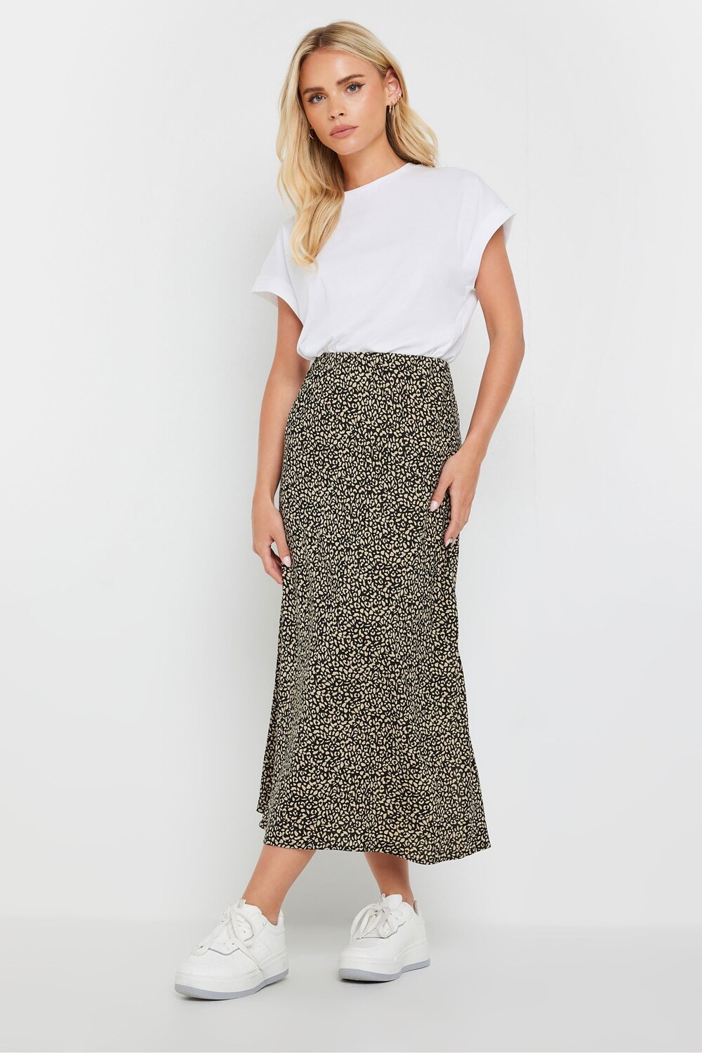 Юбка мидакси с анималистичным принтом Pixiegirl Petite, черный 
Юбка мидакси с анималистичным принтом Pixiegirl Petite, черный