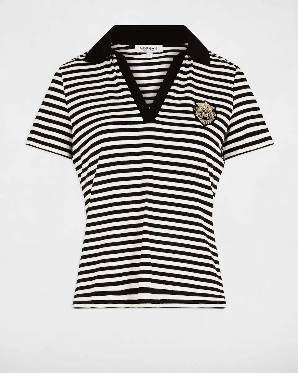 Женская футболка с коротким рукавом в полоску Morgan, белый
Женская футболка с коротким рукавом в полоску Morgan, белый