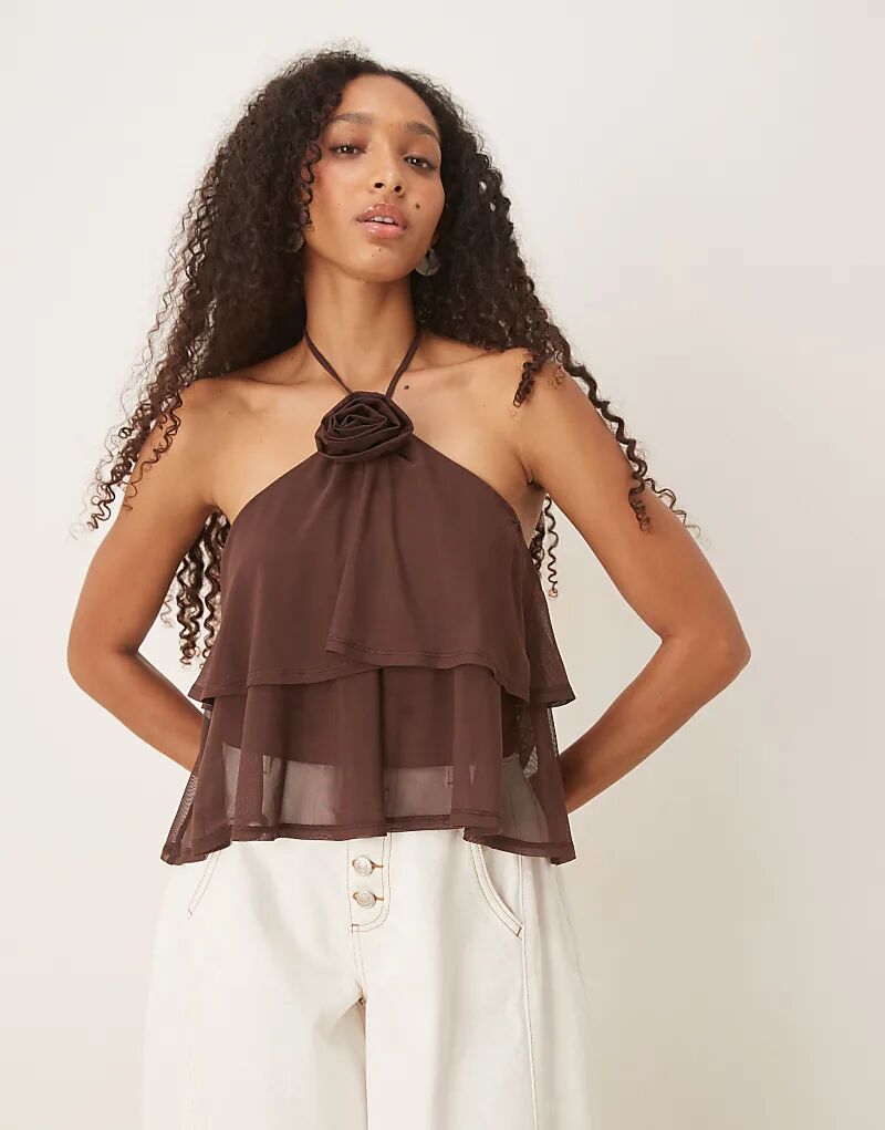 Топ ASOS DESIGN с халтер-воротником и оборками, корсажем, цвет темный шоколад
Топ ASOS DESIGN с халтер-воротником и оборками, корсажем, цвет темный шоколад