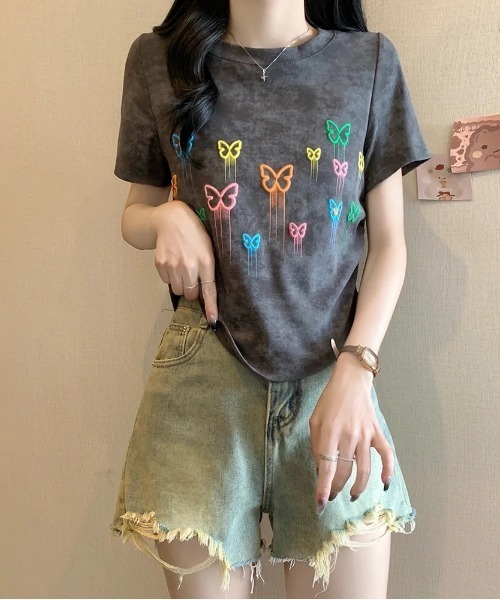 Футболка с 3D-принтом бабочки, облегающая AsheKsha, серый
Футболка с 3D-принтом бабочки, облегающая AsheKsha, серый