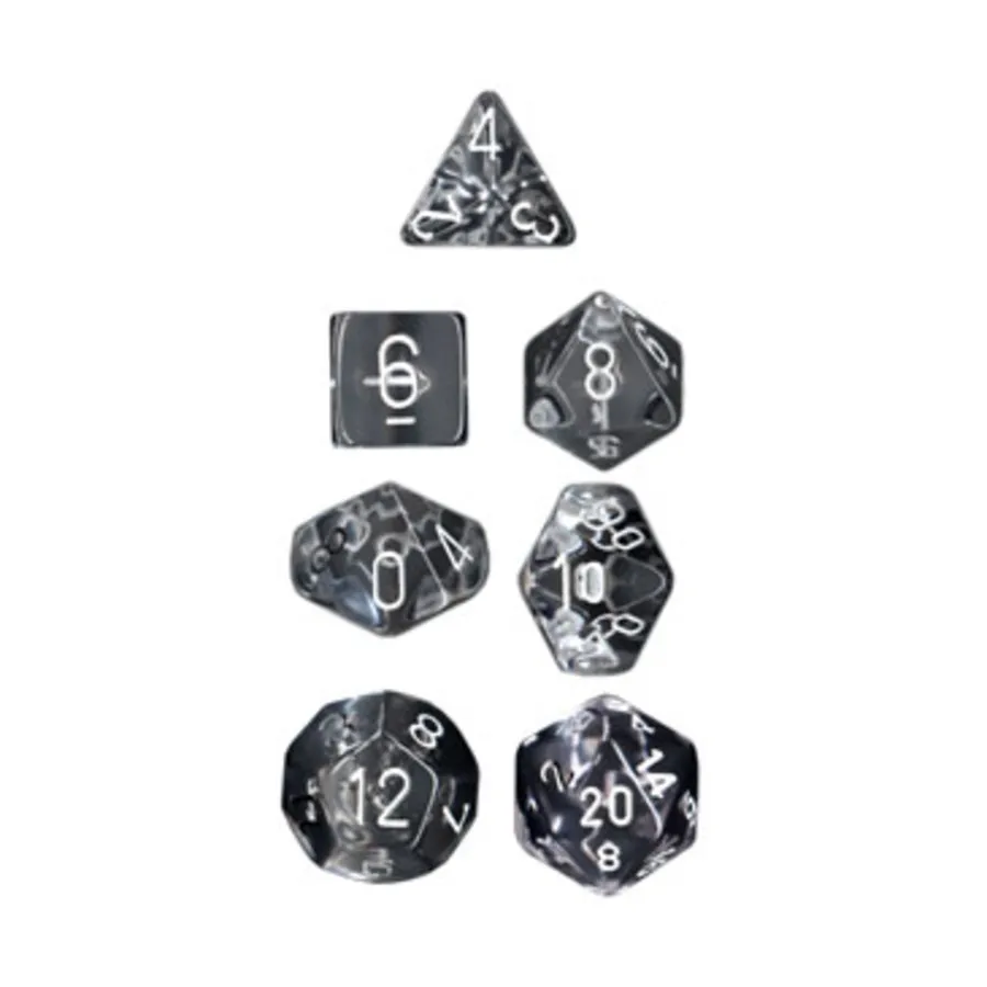 Poly Set Clear w/White — пересмотренная версия (7), Dice - Translucent - Poly Sets (Chessex)
Poly Set Clear w/White — пересмотренная версия (7), Dice - Translucent - Poly Sets (Chessex)