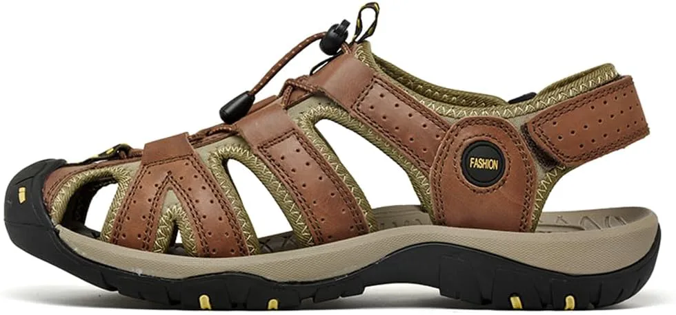 Мужские спортивные сандалии для активного отдыха на открытом воздухе, с закрытым носком, кожаные, легкие, для трекинга и повседневной носки Abborora, коричневый
Мужские спортивные сандалии для активного отдыха на открытом воздухе, с закрытым носком, кожаные, легкие, для трекинга и повседневной носки Abborora, коричневый