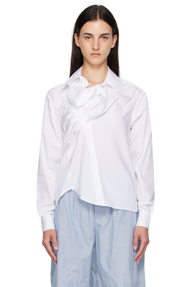 Рубашка с эластичными оборками Charles Jeffrey Loverboy, белый
Рубашка с эластичными оборками Charles Jeffrey Loverboy, белый