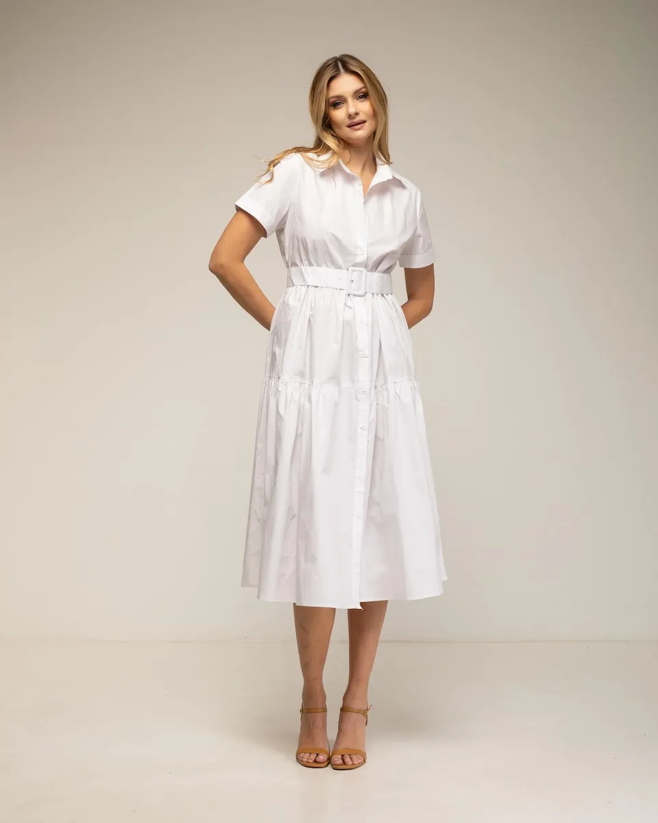 Платье-рубашка миди с коротким рукавом Tantra, белый
Платье-рубашка миди с коротким рукавом Tantra, белый