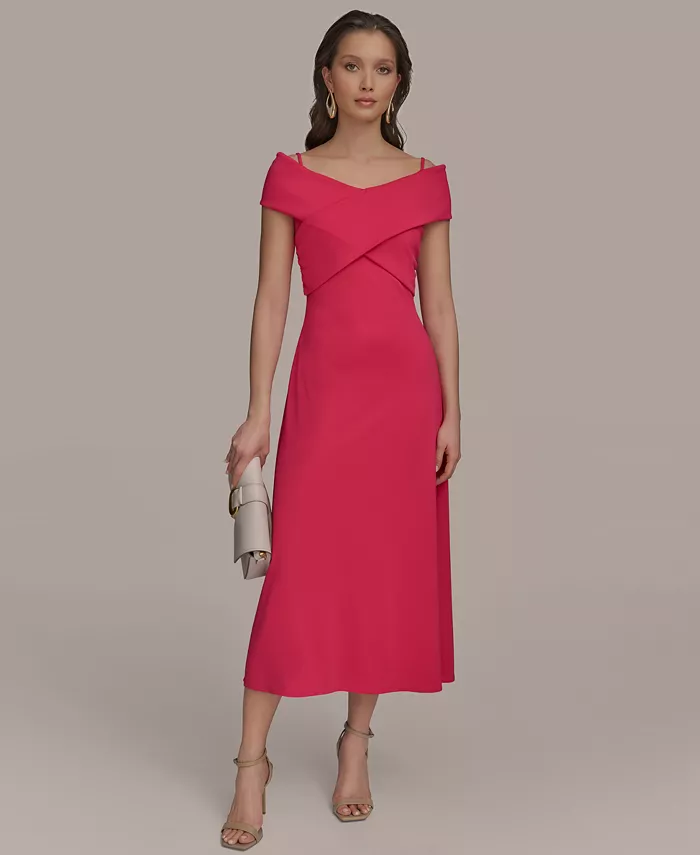 Женское платье с открытыми плечами и перекрещивающимися бретелями Donna Karan New York, красный
Женское платье с открытыми плечами и перекрещивающимися бретелями Donna Karan New York, красный