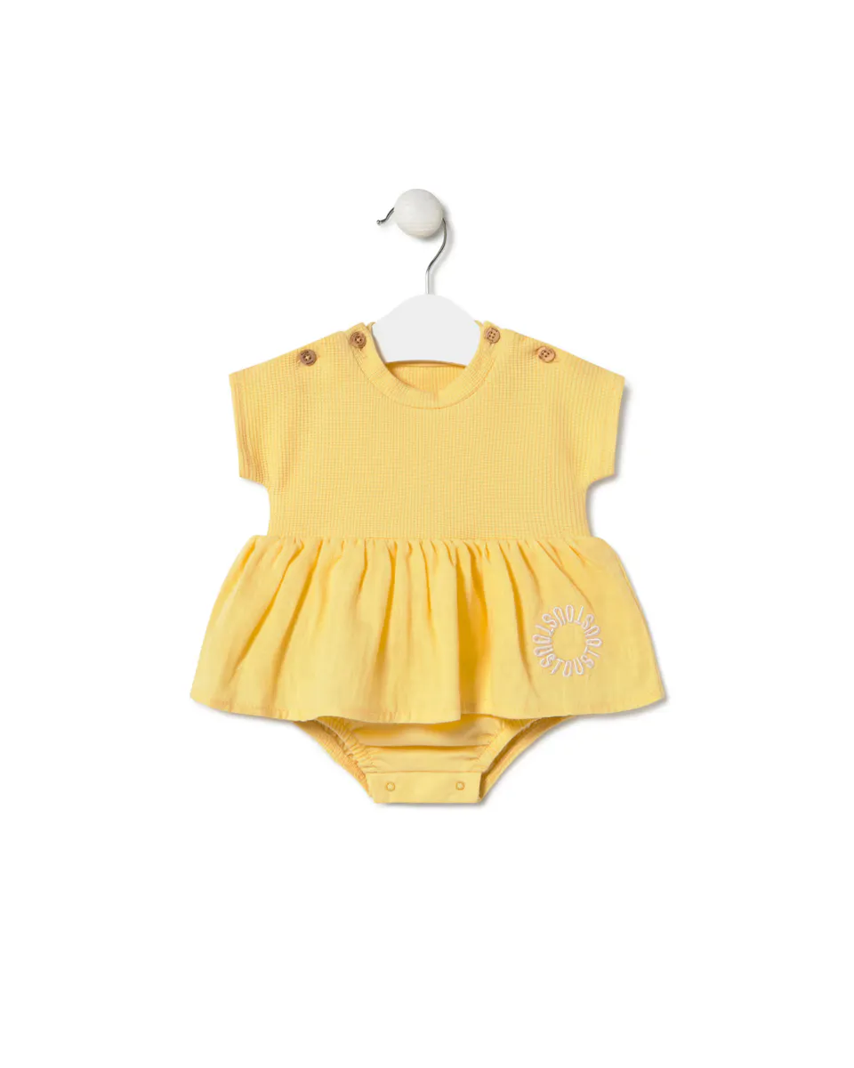 Детский боди для девочки с юбкой из окрашенного хлопка Tous, желтый
Детский боди для девочки с юбкой из окрашенного хлопка Tous, желтый