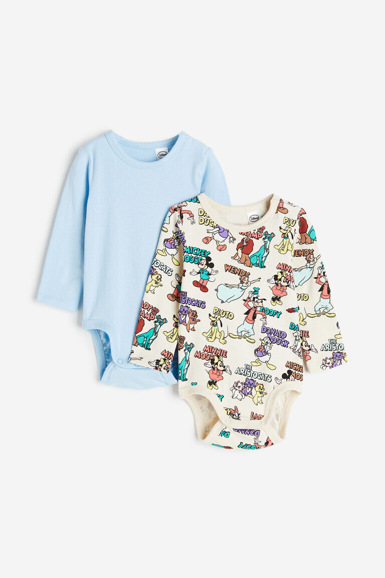 Комплект из двух боди с длинными рукавами H&M, синий
Комплект из двух боди с длинными рукавами H&M, синий