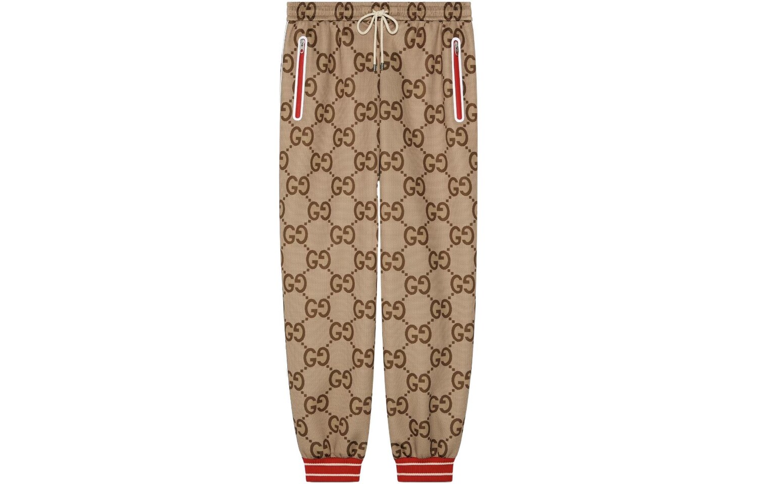 Штаны спортивные мужские Gucci, коричневый / красно-белый 
Штаны спортивные мужские Gucci, коричневый / красно-белый