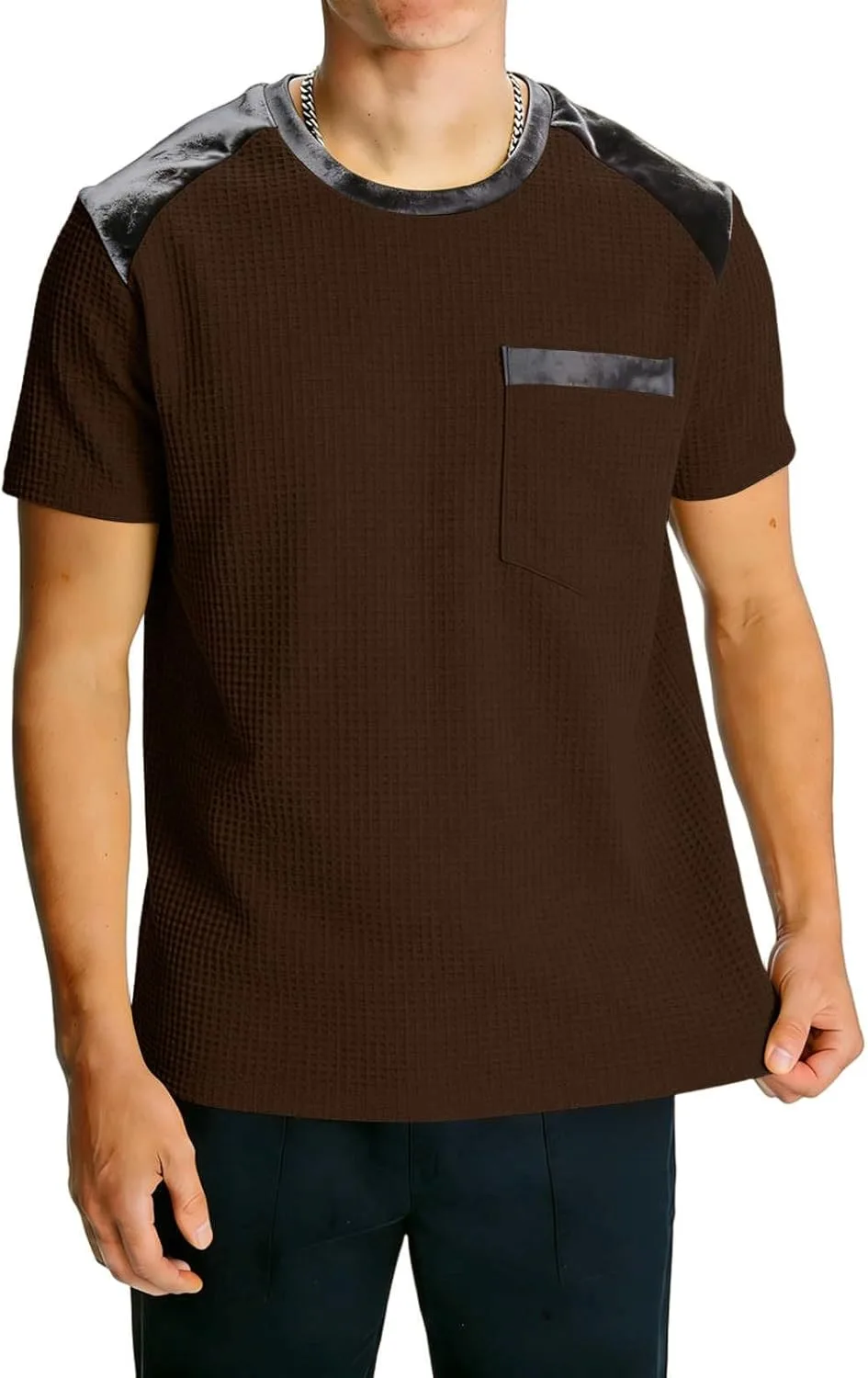 Мужская футболка с коротким рукавом и вафельной текстурой vrvtoov
Мужская футболка с коротким рукавом и вафельной текстурой vrvtoov