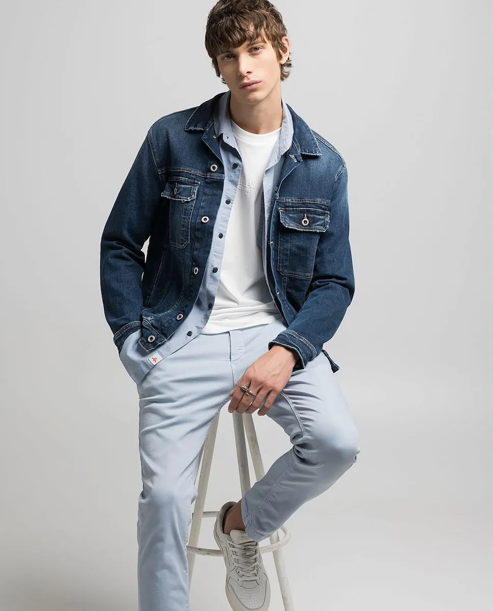 Мужская джинсовая куртка на пуговицах Replay, синий
Мужская джинсовая куртка на пуговицах Replay, синий