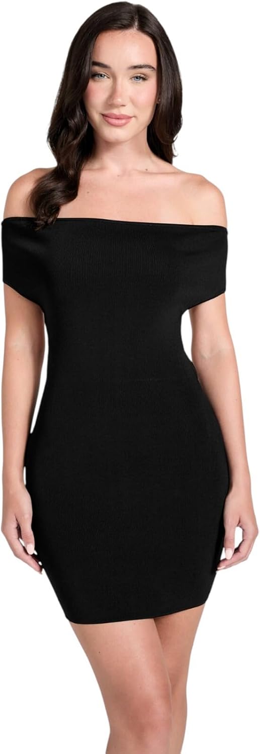 GUESS Женское платье Katiya с короткими рукавами и открытыми плечами, Jet Black
GUESS Женское платье Katiya с короткими рукавами и открытыми плечами, Jet Black