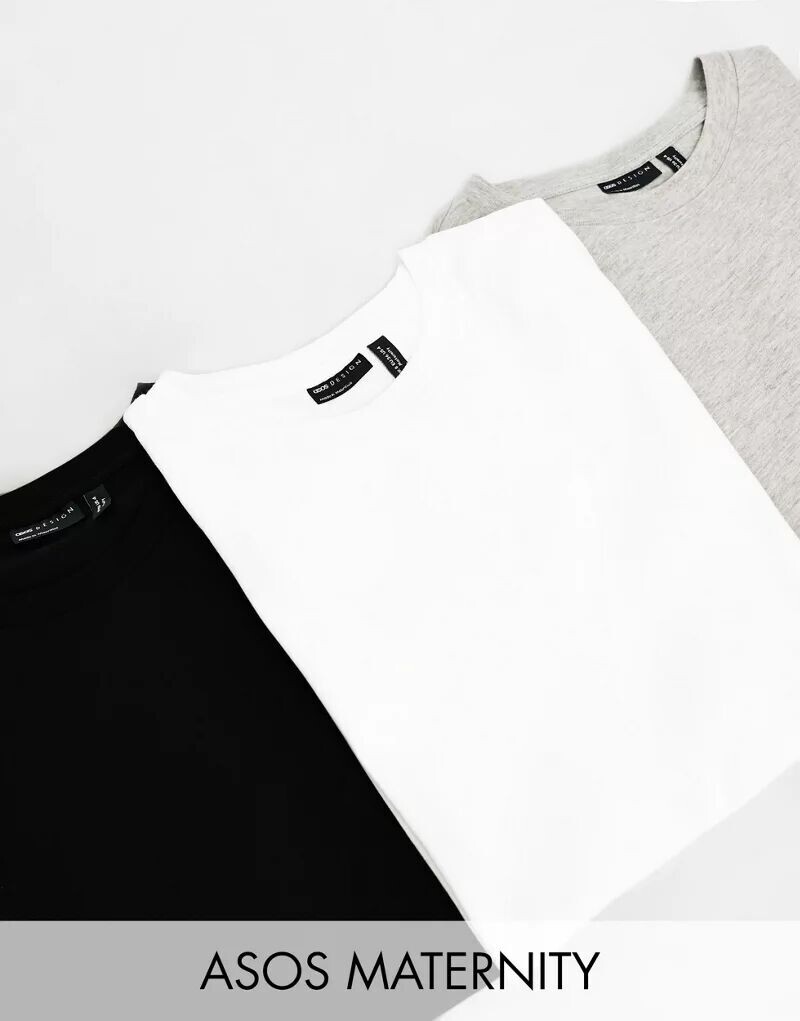 Комплект из трех футболок с круглым вырезом из смесового хлопка ASOS DESIGN Maternity Ultimate - MULTI
Комплект из трех футболок с круглым вырезом из смесового хлопка ASOS DESIGN Maternity Ultimate - MULTI