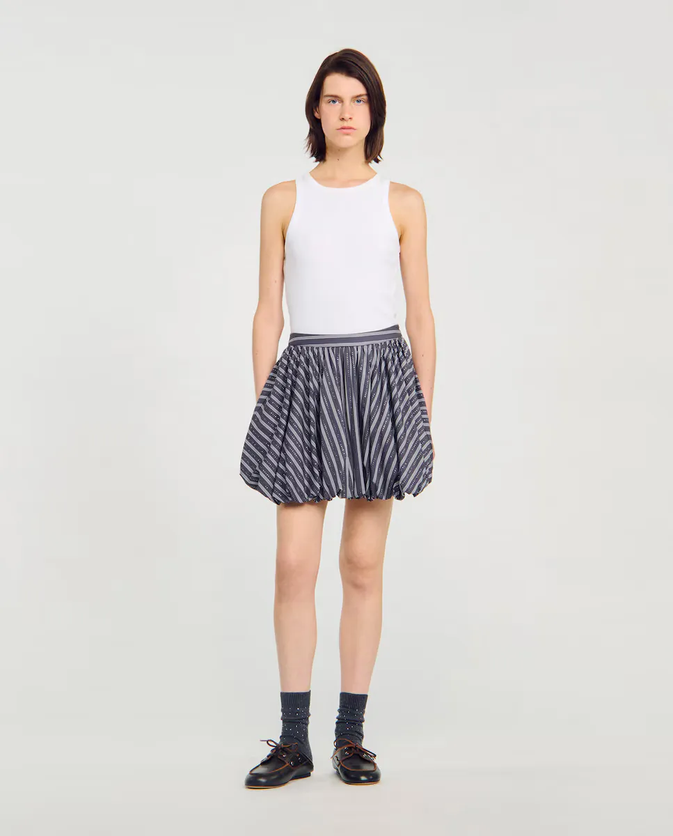 Юбка-шар в полоску со стразами Sandro, серый
Юбка-шар в полоску со стразами Sandro, серый