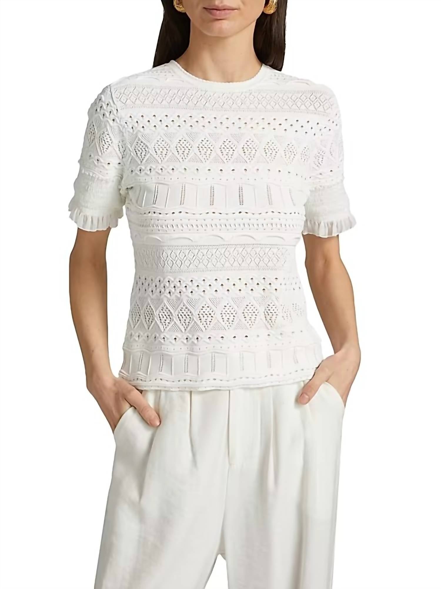 MILLY Топ с ажурной сборкой цвета экрю
MILLY Топ с ажурной сборкой цвета экрю