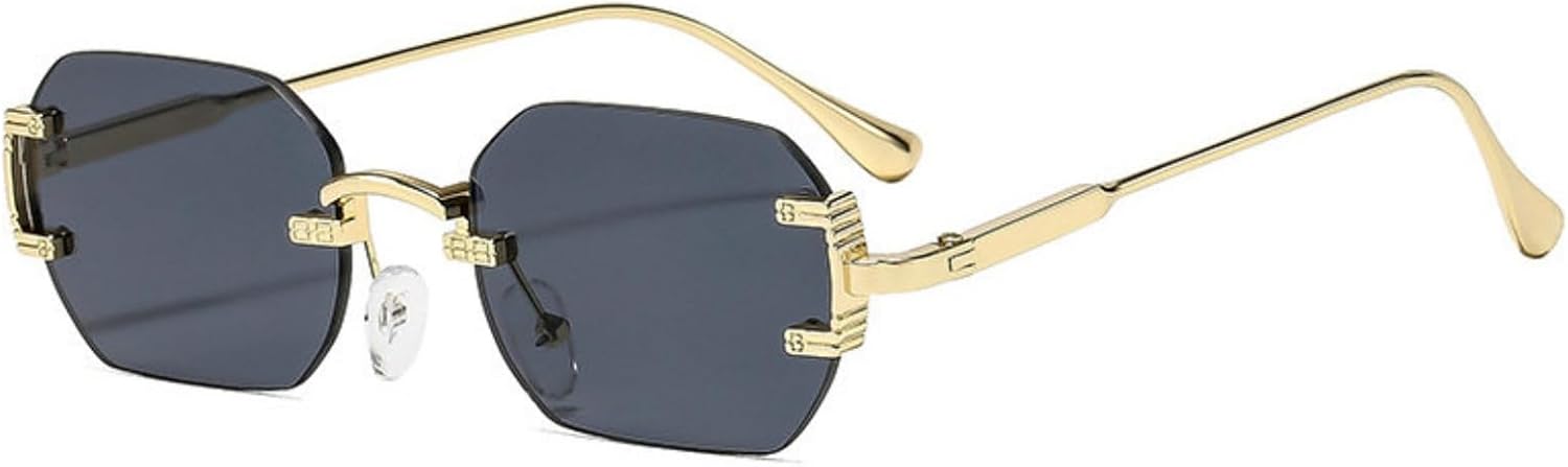 Солнцезащитные очки без оправы, прямоугольные, в винтажном стиле, с металлическими оправами, модные женские солнцезащитные очки с многоугольными линзами, защита от ультрафиолета UV400 helena, C2
Солнцезащитные очки без оправы, прямоугольные, в винтажном стиле, с металлическими оправами, модные женские солнцезащитные очки с многоугольными линзами, защита от ультрафиолета UV400 helena, C2