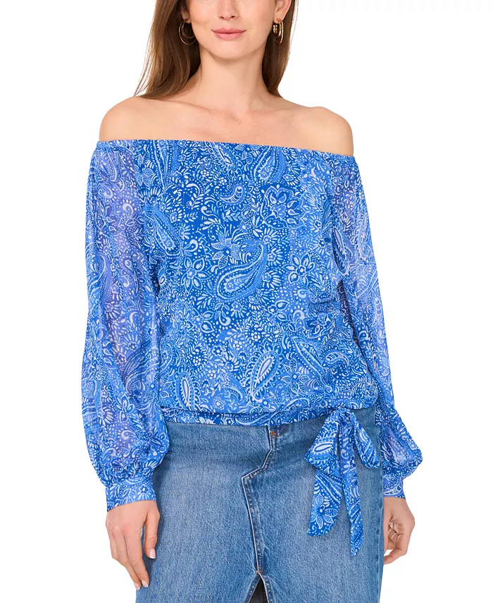 Женская блуза с принтом "пейсли" на бретелях, с длинными рукавами и завязкой спереди Vince Camuto, синий
Женская блуза с принтом "пейсли" на бретелях, с длинными рукавами и завязкой спереди Vince Camuto, синий