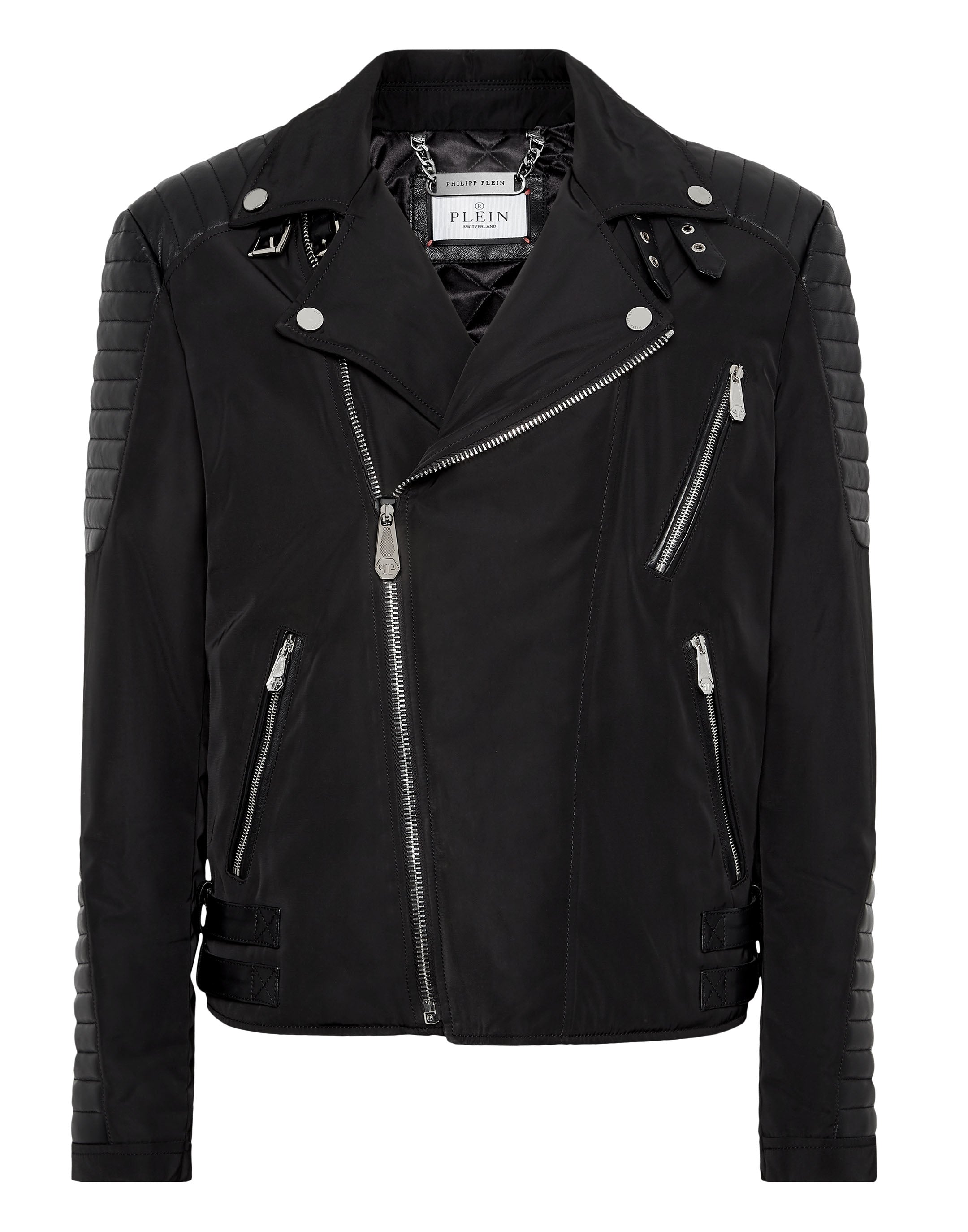 Нейлоновая байкерская куртка с кожаной подкладкой PHILIPP PLEIN, черный
Нейлоновая байкерская куртка с кожаной подкладкой PHILIPP PLEIN, черный