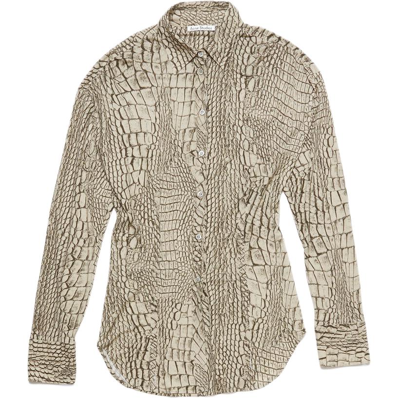 Принтованная рубашка на пуговицах Acne Studios, серо-зеленый
Принтованная рубашка на пуговицах Acne Studios, серо-зеленый