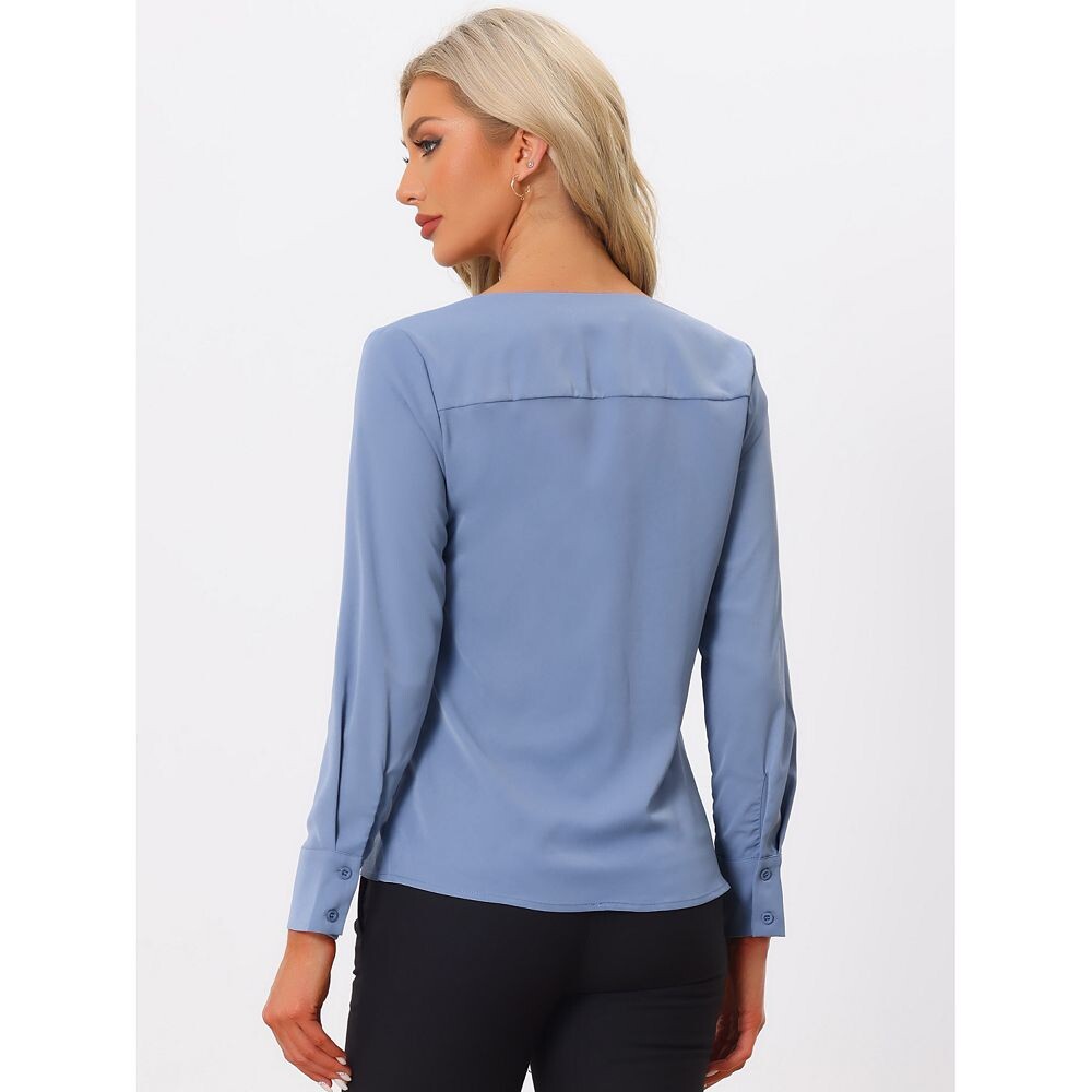 Рабочая офисная блузка для женских блузок с длинным рукавом и V-образным вырезом ALLEGRA K, белый
Рабочая офисная блузка для женских блузок с длинным рукавом и V-образным вырезом ALLEGRA K, белый