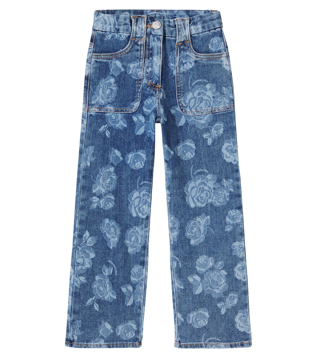 Джинсы прямого кроя с цветочным принтом Monnalisa, Dark Stone Denim
Джинсы прямого кроя с цветочным принтом Monnalisa, Dark Stone Denim