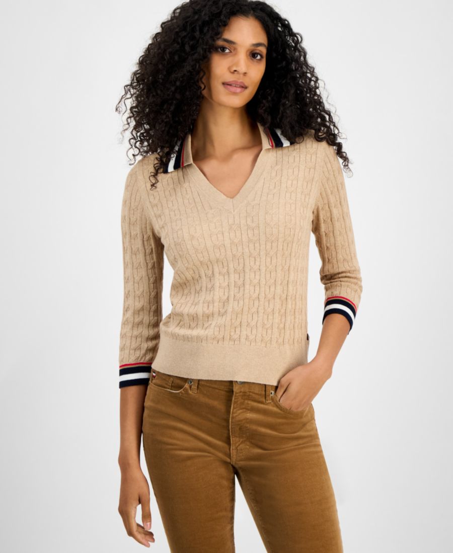 Женский хлопковый свитер с отложным воротником Tommy Hilfiger, Light Heather Fawn Multi
Женский хлопковый свитер с отложным воротником Tommy Hilfiger, Light Heather Fawn Multi