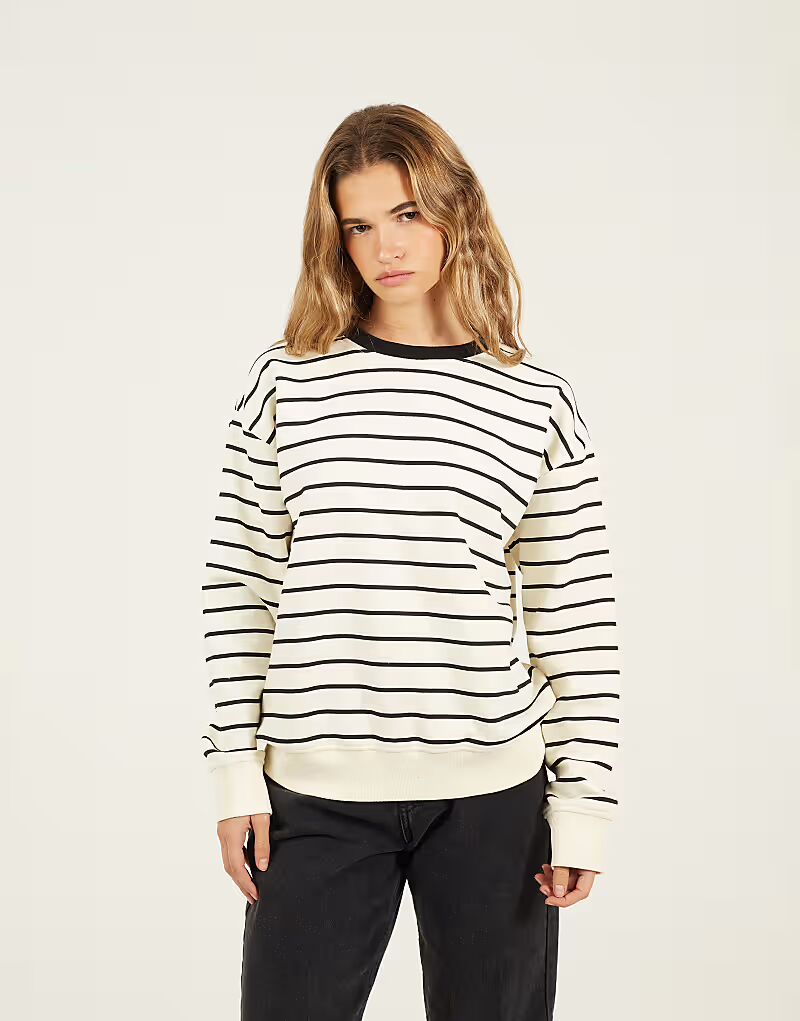 Толстовка Classic в полоску с круглым вырезом кремового цвета Brave Soul
Толстовка Classic в полоску с круглым вырезом кремового цвета Brave Soul