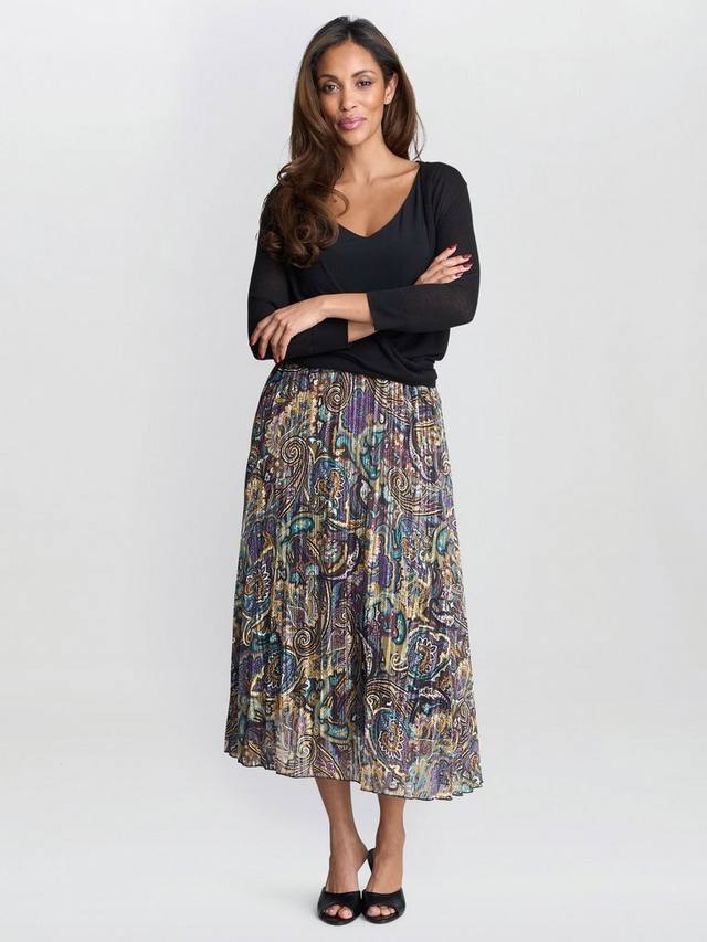 Жаккардовая плиссированная юбка Gina Bacconi, Navy
Жаккардовая плиссированная юбка Gina Bacconi, Navy