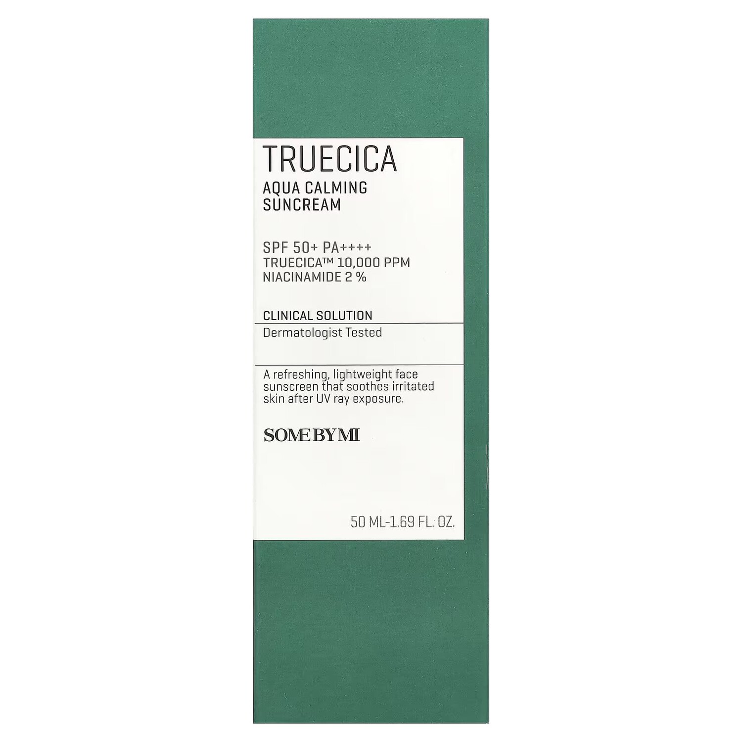 Truecica Aqua Calming, солнцезащитный крем, SPF 50+ PA++++, 1,69 жидк. унции (50 мл) Some By Mi
Truecica Aqua Calming, солнцезащитный крем, SPF 50+ PA++++, 1,69 жидк. унции (50 мл) Some By Mi