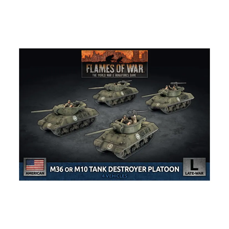 Взвод истребителей танков M36 и M10, Flames of War - WWII - United States - Tanks (4th Edition)
Взвод истребителей танков M36 и M10, Flames of War - WWII - United States - Tanks (4th Edition)