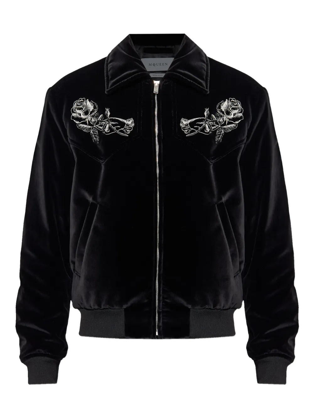 Бархатная куртка с вышивкой Alexander McQueen, черный
Бархатная куртка с вышивкой Alexander McQueen, черный