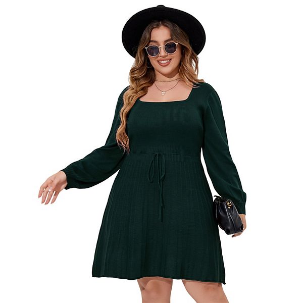 Платье-свитер Plus size с длинными рукавами-фонариками и поясом Seoria, Dark Green
Платье-свитер Plus size с длинными рукавами-фонариками и поясом Seoria, Dark Green