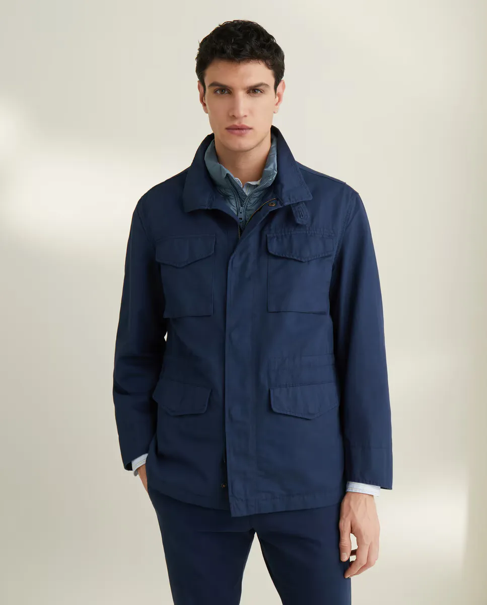 Мужская полевая куртка со смесовой льняной смесью - хлопок Emidio Tucci, синий индиго
Мужская полевая куртка со смесовой льняной смесью - хлопок Emidio Tucci, синий индиго