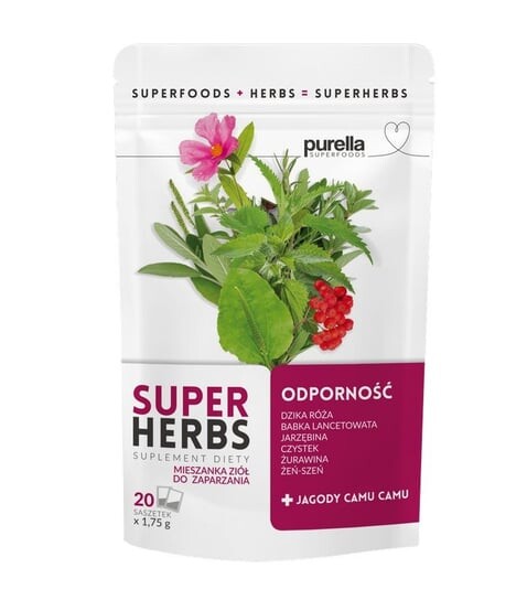 Purella Superfoods, Иммунитет, травяная смесь, 20 пакетиков
Purella Superfoods, Иммунитет, травяная смесь, 20 пакетиков