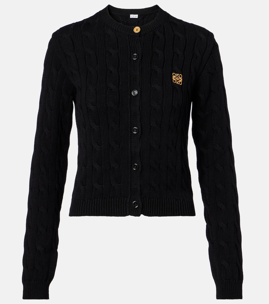 Кардиган из хлопка с ажурной вязкой Anagram Loewe, черный
Кардиган из хлопка с ажурной вязкой Anagram Loewe, черный