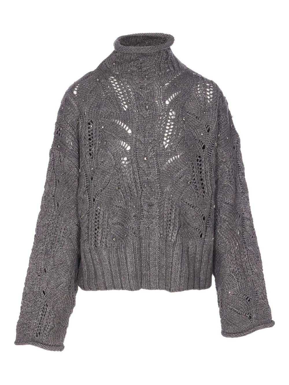 Ажурный украшенный свитер Liu Jo, серый
Ажурный украшенный свитер Liu Jo, серый