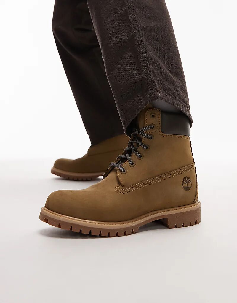 Премиальные ботинки Timberland высотой 6 дюймов из оливкового нубука
Премиальные ботинки Timberland высотой 6 дюймов из оливкового нубука