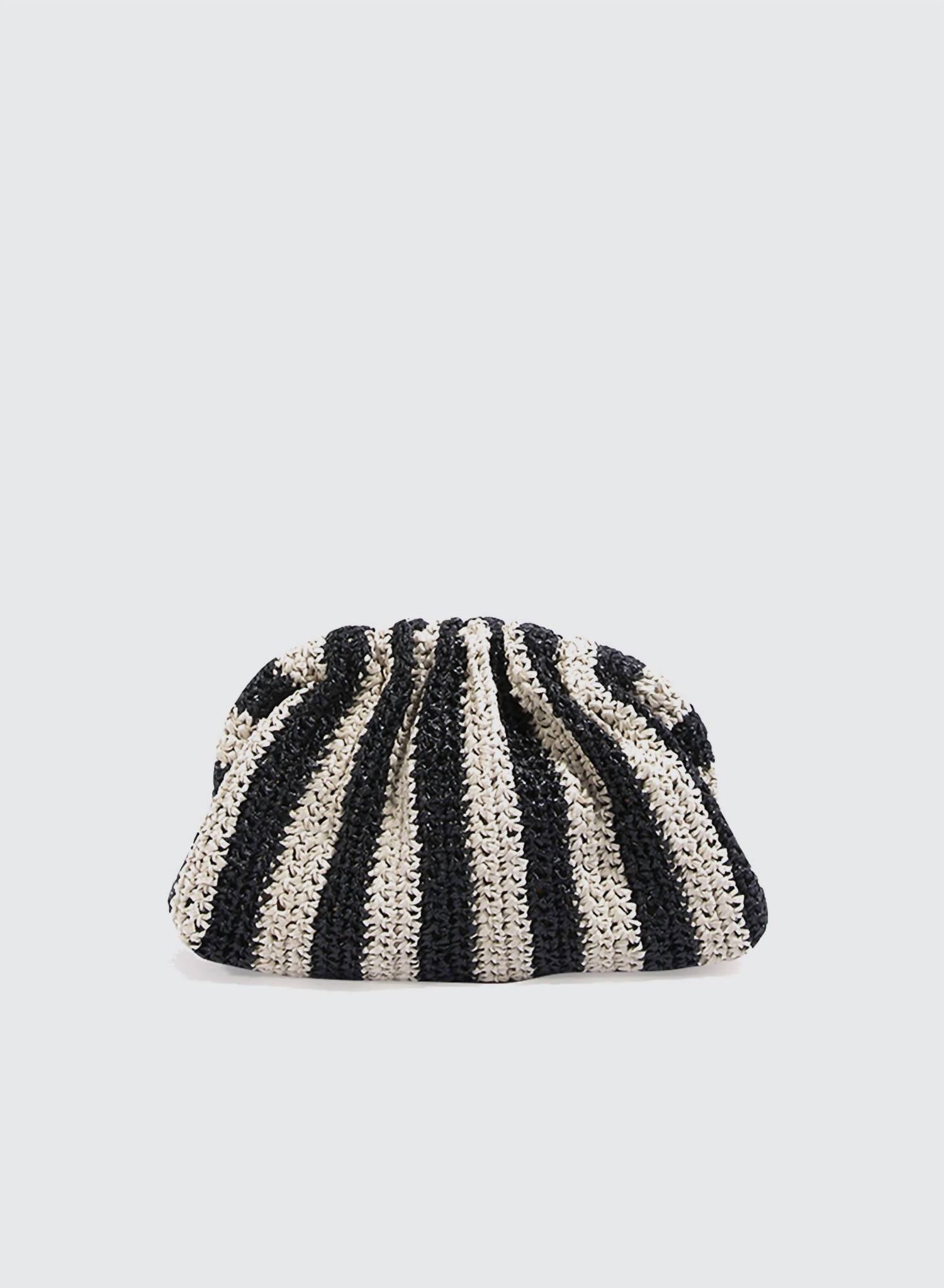 Женский игровой клатч крючком в черную полоску Maria La Rosa
Женский игровой клатч крючком в черную полоску Maria La Rosa