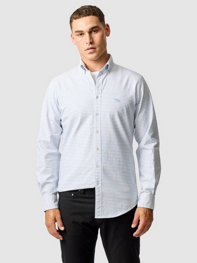 Хлопковая оксфордская рубашка с клеткой slim fit Rodd & Gunn, Dusk Blue
Хлопковая оксфордская рубашка с клеткой slim fit Rodd & Gunn, Dusk Blue