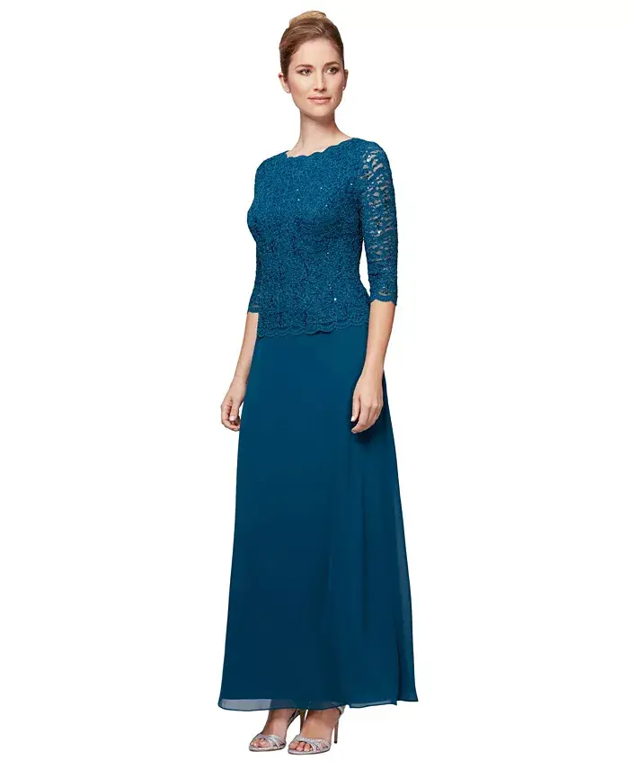 Женское кружевное платье с пайетками Gown Alex Evenings, синий
Женское кружевное платье с пайетками Gown Alex Evenings, синий