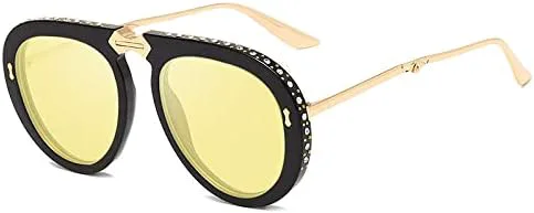 Женские солнцезащитные очки со складной оправой, украшенные стразами, модные очки для женщин и мужчин, с защитой от УФ-излучения UV400 MTZJH, Black-yellow
Женские солнцезащитные очки со складной оправой, украшенные стразами, модные очки для женщин и мужчин, с защитой от УФ-излучения UV400 MTZJH, Black-yellow