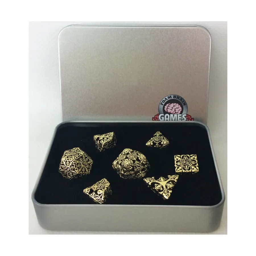 Полый поли-набор — Флер де Лис, позолоченный аметист (7), Dice Sets - Metal - Hollow
Полый поли-набор — Флер де Лис, позолоченный аметист (7), Dice Sets - Metal - Hollow