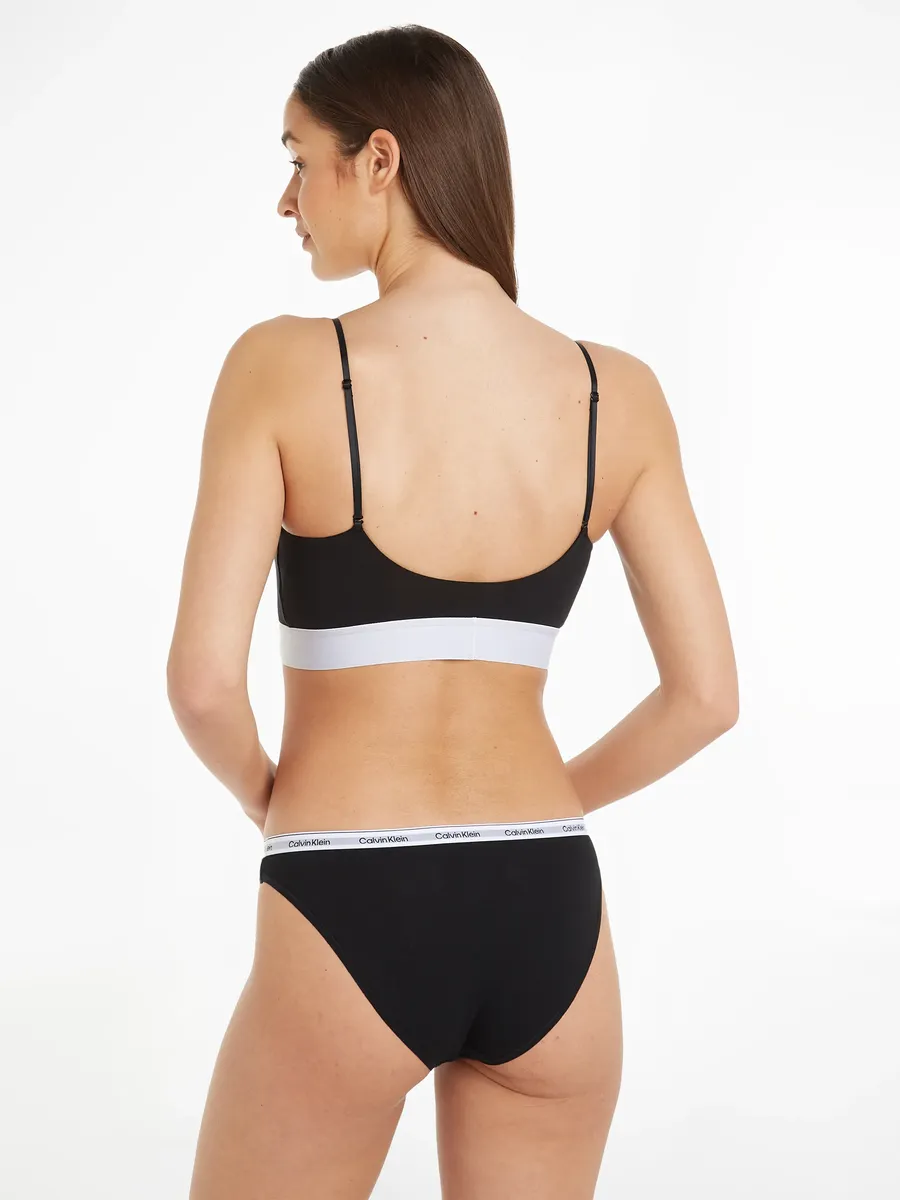 Бюстгальтер без косточек Calvin Klein Underwear "LIGHTLY LINED BRALETTE", с поясом с логотипом, черный